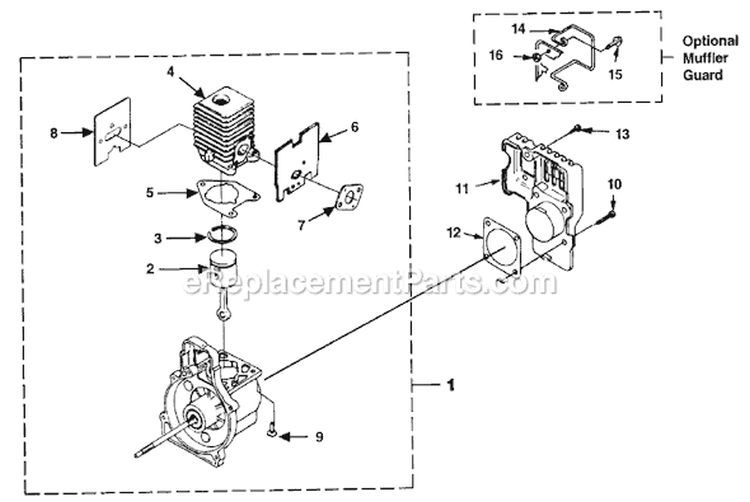 Page B Diagram and Parts List for HBC30I UT-15174 Homelite Trimmer