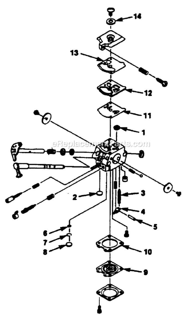 Page D Diagram and Parts List for HBC40 UT-15069 Homelite Trimmer