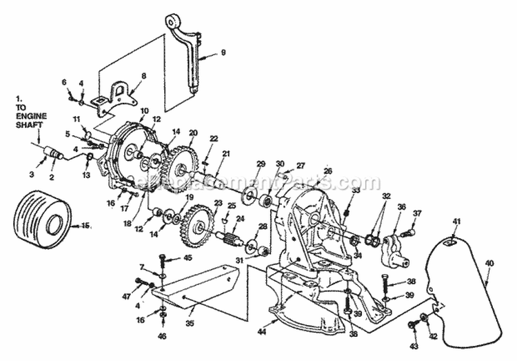 Gearbox Diagram and Parts List for HDP3 UT-01604 Homelite Water Pump