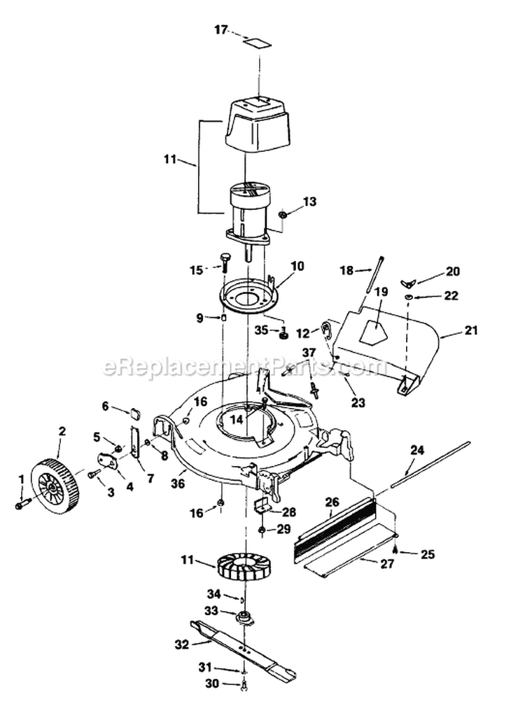 Page B Diagram and Parts List for HE20 UT-30092 Homelite Lawn Mower