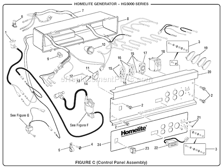 Page C Diagram and Parts List for HG5000  Homelite Generator