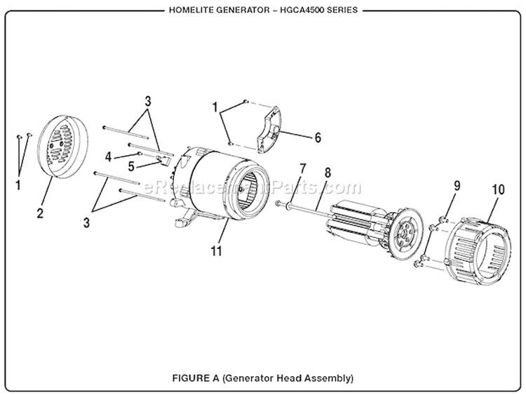 Page A Diagram and Parts List for HGCA4500  Homelite Generator