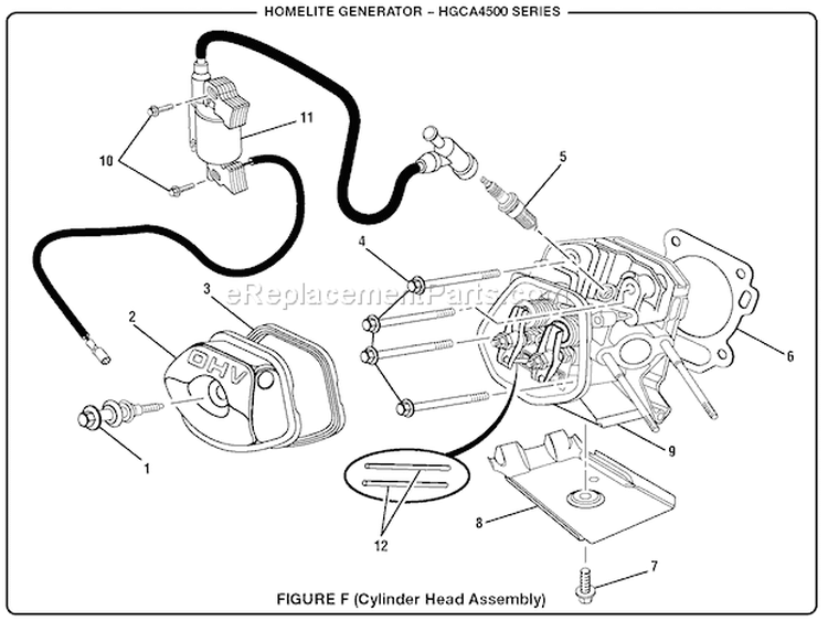 Page F Diagram and Parts List for HGCA4500  Homelite Generator