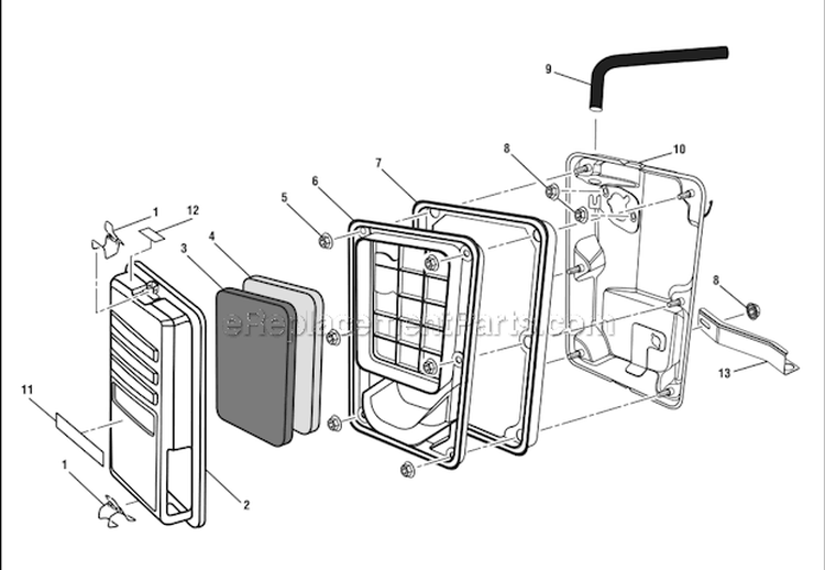 Page L Diagram and Parts List for HGCA5000  Homelite Generator