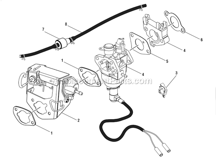 Page E Diagram and Parts List for HGCA5000  Homelite Generator