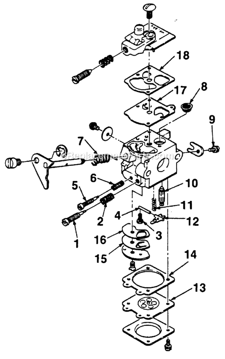 Page A Diagram and Parts List for HK18 UT-18003 Homelite Trimmer