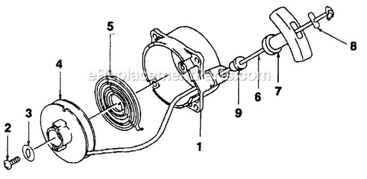 Page D Diagram and Parts List for HK33 UT-18002-A Homelite Trimmer