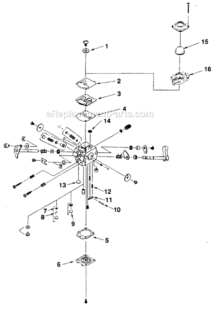 Page D Diagram and Parts List for HLT16 UT-20585-1 Homelite Trimmer