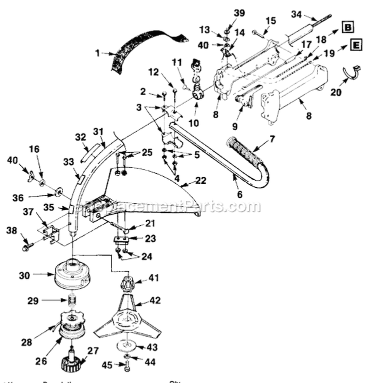 Page A Diagram and Parts List for HLT17C UT-20586 Homelite Trimmer