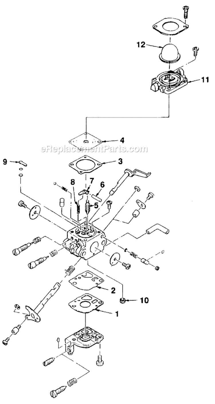 Page E Diagram and Parts List for HLT18 UT-20584-1 Homelite Trimmer
