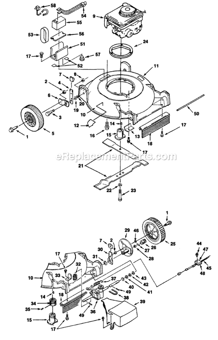 Page C Diagram and Parts List for HM20P5 UT-30153-A Homelite Lawn Mower