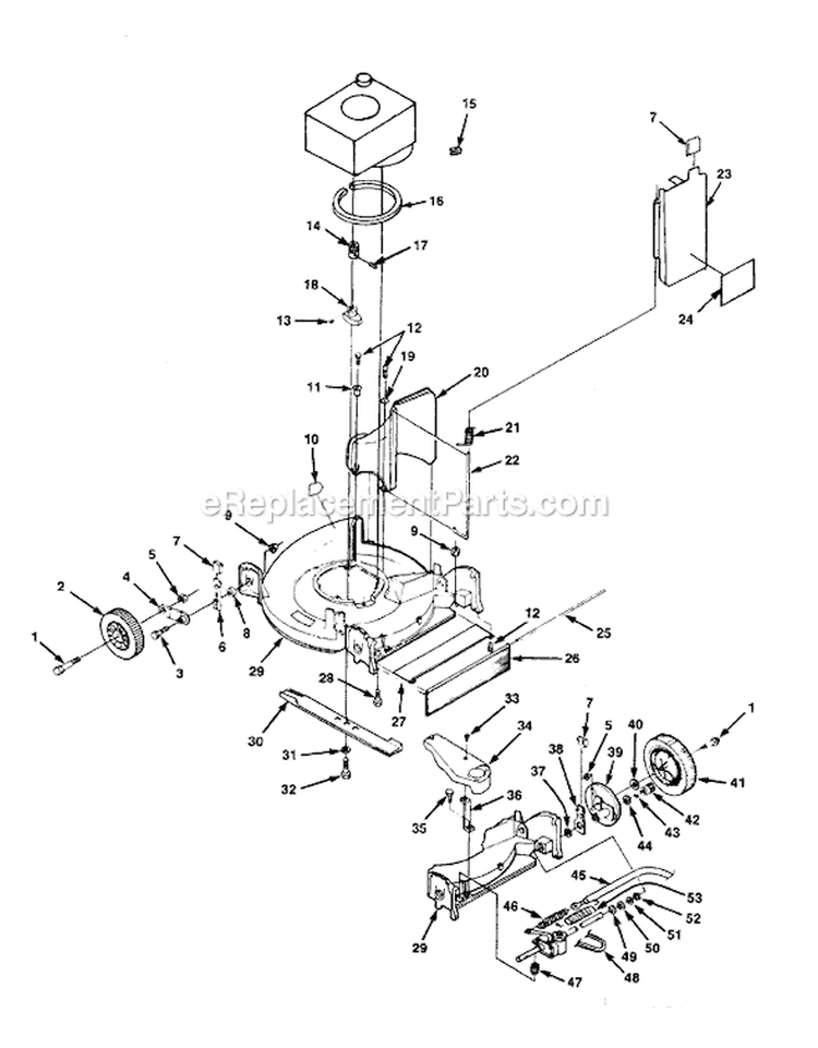 Page D Diagram and Parts List for HMB21P42B UT-30122 Homelite Lawn Mower