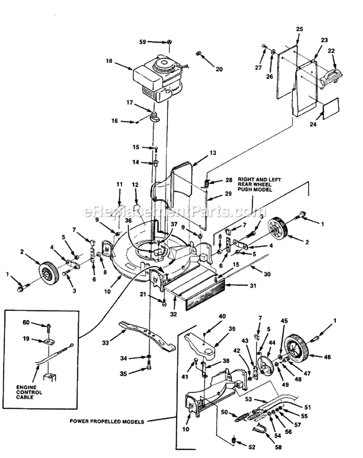 Page D Diagram and Parts List for HMB21P42 UT-30071 Homelite Lawn Mower
