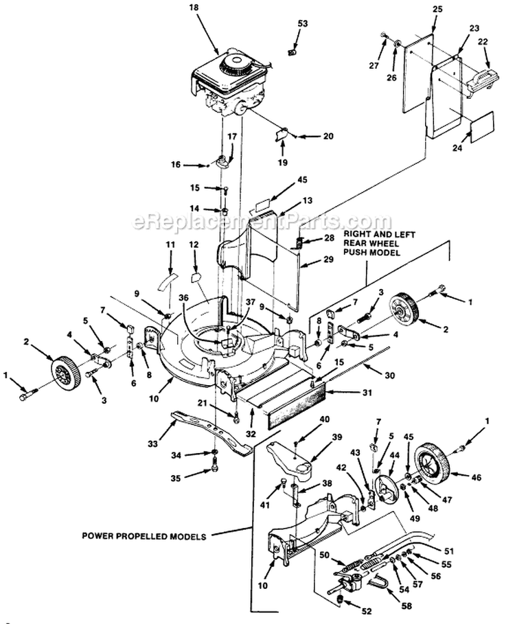 Page D Diagram and Parts List for HMB21P4 UT-30069 Homelite Lawn Mower