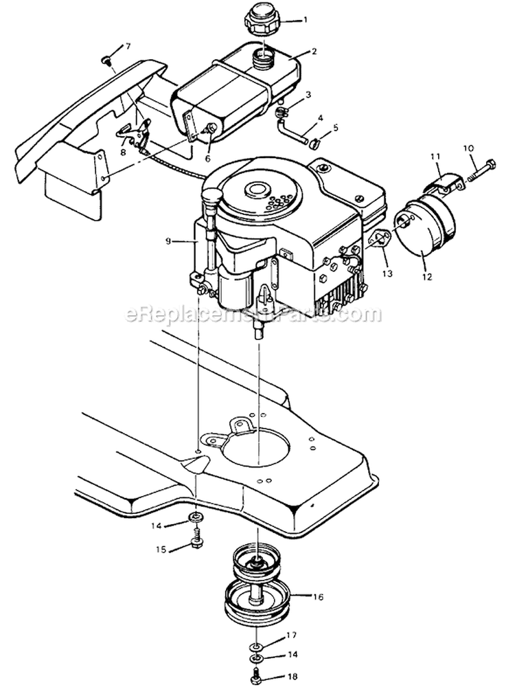 Page B Diagram and Parts List for HRT1240G UT-33024 Homelite Lawn Tractor