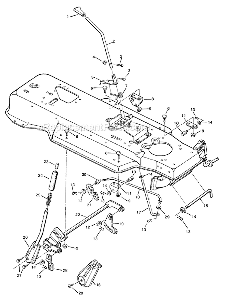 Page F Diagram and Parts List for HRT1240G UT-33024 Homelite Lawn Tractor