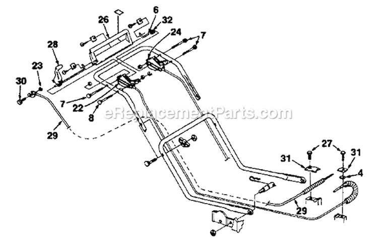 Page D Diagram and Parts List for HSB21P42 UT-30145 Homelite Lawn Mower