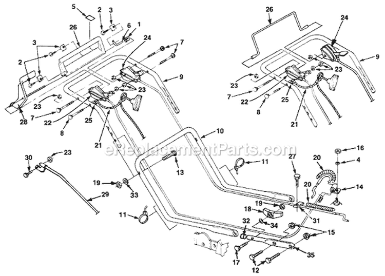 Page C Diagram and Parts List for HSB21P4CKD UT-30163 Homelite Lawn Mower