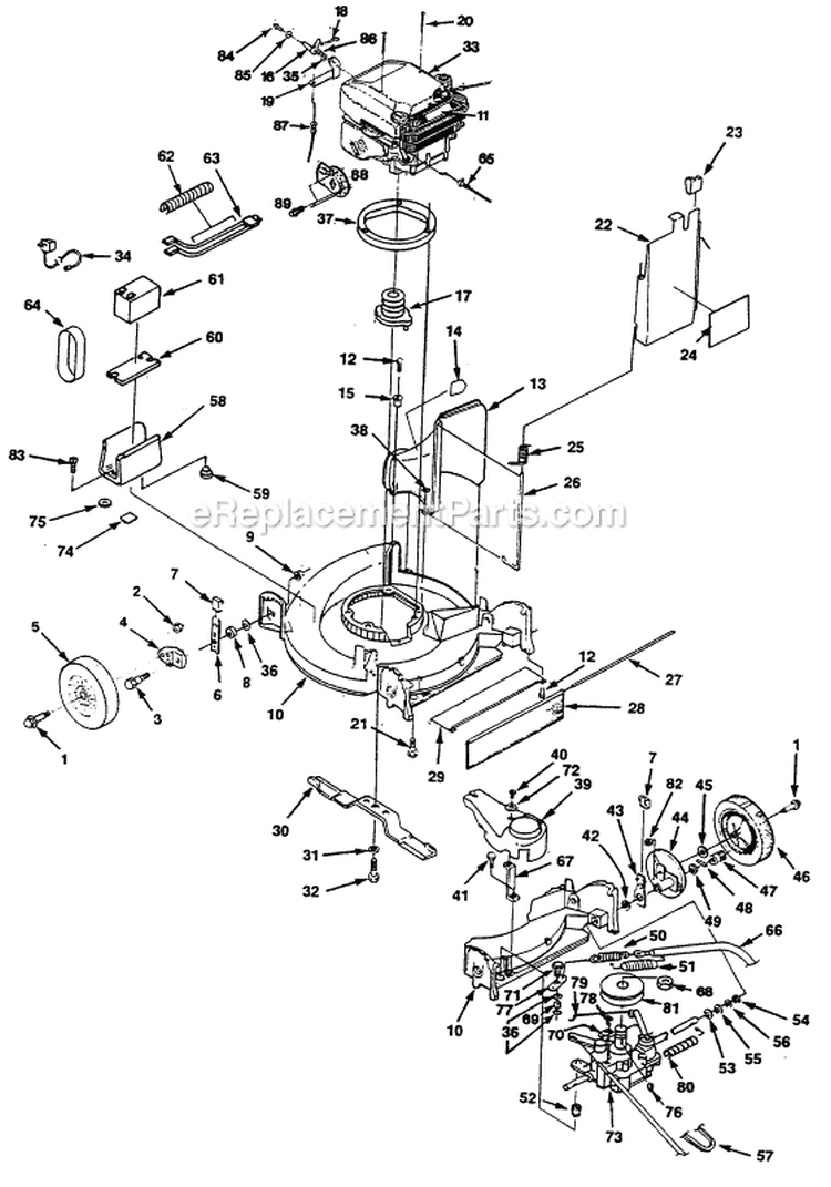 Page C Diagram and Parts List for HSB21P5EG UT-30517-A Homelite Lawn Mower