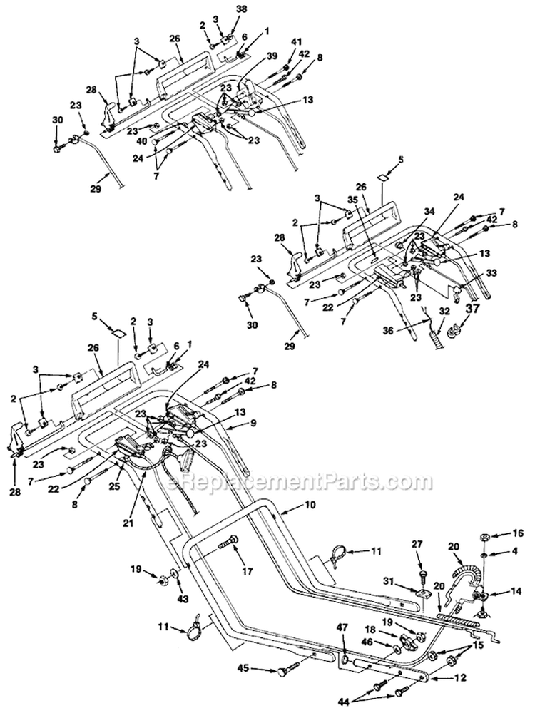 Page B Diagram and Parts List for HSB21P5G UT-30140-1 Homelite Lawn Mower