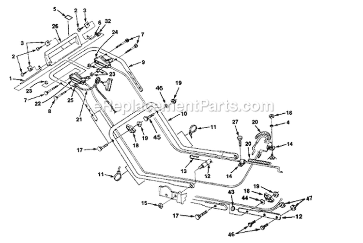 Page B Diagram and Parts List for HSB21 UT-30147 Homelite Lawn Mower