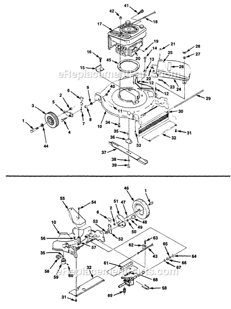 Page C Diagram and Parts List for HSD20P2 UT-30143 Homelite Lawn Mower