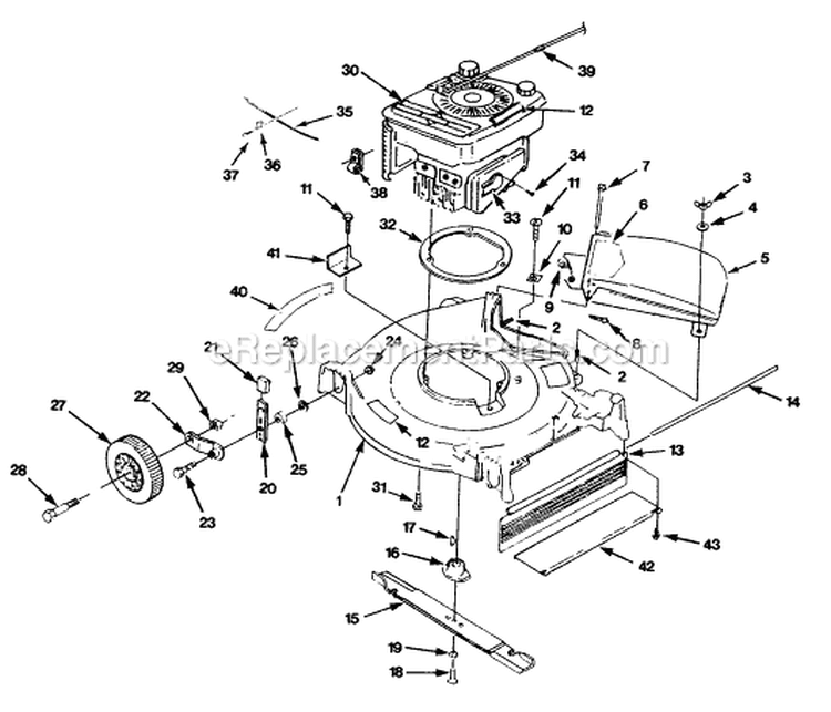 Page C Diagram and Parts List for HSD20P5 UT-30523 Homelite Lawn Mower