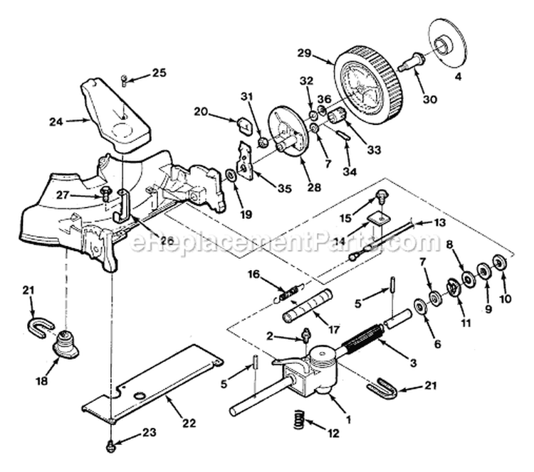 Page D Diagram and Parts List for HSD20 UT-30520-B Homelite Lawn Mower
