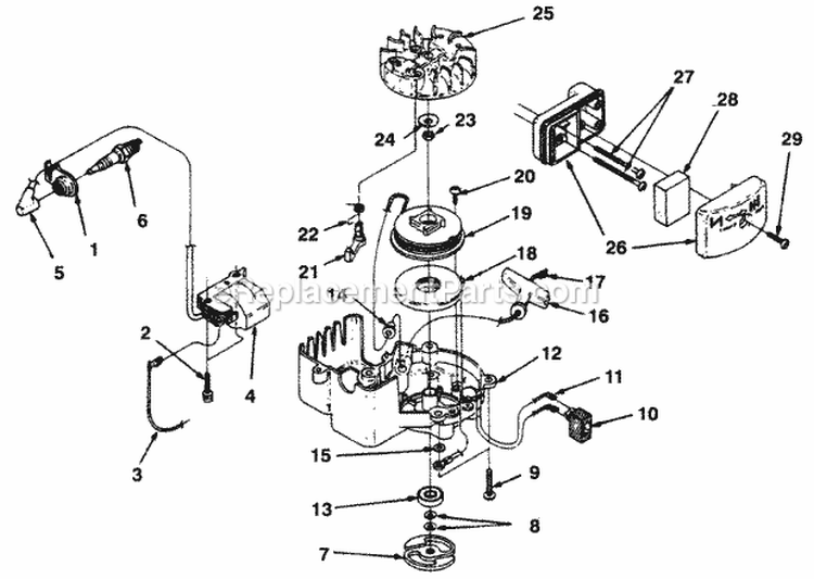 Page B Diagram and Parts List for HT17 UT-18007-A Homelite Hedge Trimmer