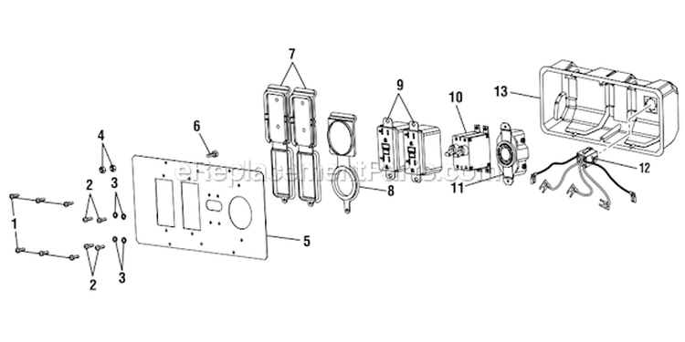 Page D Diagram and Parts List for HU36511B  Homelite Generator