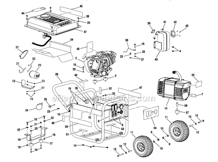 Page A Diagram and Parts List for HU36511  Homelite Generator