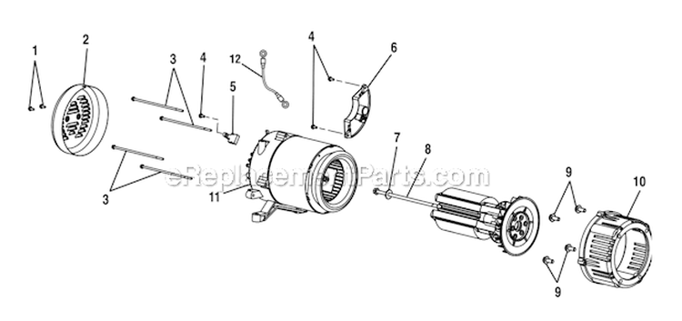 Page B Diagram and Parts List for HU5000BP  Homelite Generator