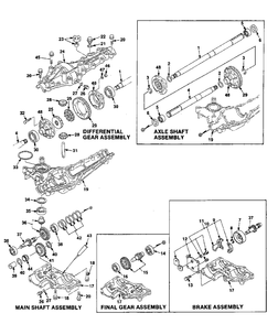 Transaxle Assemblies Diagram and Parts List for YT16 UT-33015 Homelite Lawn Tractor