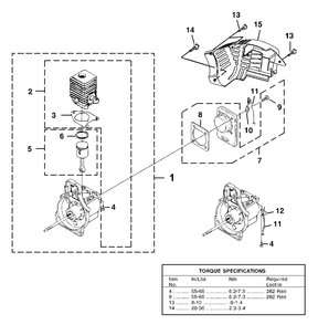 Engine Internal Diagram and Parts List for BP250I UT-08097 Homelite Leaf Blower / Vacuum