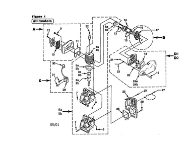 Muffler Kit Diagram and Parts List for UT20635-R  Homelite Trimmer