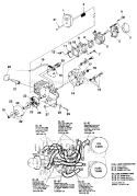 Part Location Diagram of A02486A Homelite Carburetor & Oil Pump Assy.