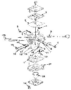 Carburetor Diagram and Parts List for UT-01706  Homelite Cultivator
