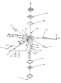 Carburetor Diagram and Parts List for 420 UT-35020-A Homelite Snow Blower