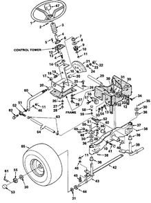 Steering Linkage Diagram and Parts List for YT16 UT-33015 Homelite Lawn Tractor