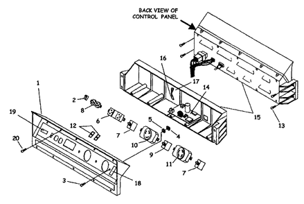 Control Panel Diagram and Parts List for LRXE4500 UT-03821 Homelite Generator