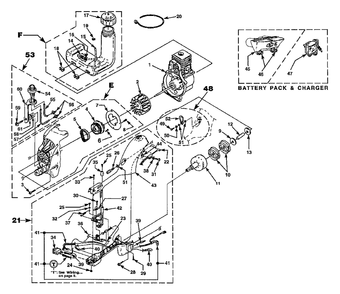 Clutch, Starter, Engine Peripherals Diagram and Parts List for Z725CEA UT-20644 Homelite Trimmer