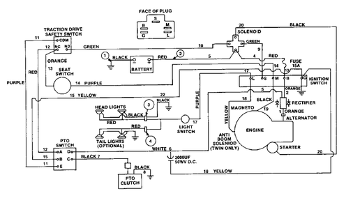 Wiring Diagram Diagram and Parts List for YT12 UT-33009 Homelite Lawn Tractor