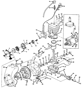 Engine Diagram and Parts List for 420 UT-35020-A Homelite Snow Blower
