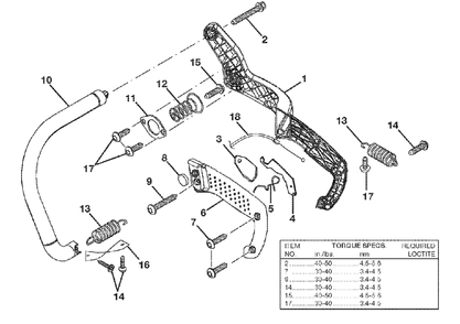 Handles Diagram and Parts List for 540 UT-10550 Homelite Chainsaw