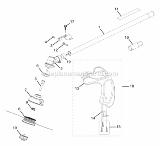 Attachment_Shaft Diagram and Parts List for 51932 230000001-Up Homelite Trimmer