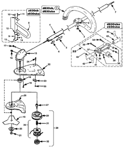 Head, Boom And Handles (Sb Units) (Rev. A) Diagram and Parts List for Z830SBA UT-15116 Homelite Trimmer