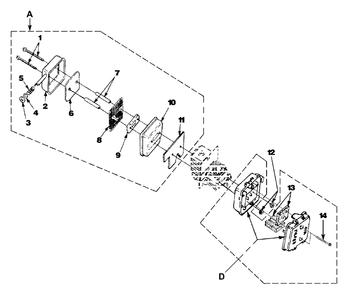 Muffler And Air Cleaner Diagram and Parts List for HB251YV UT-08078-R Homelite Leaf Blower / Vacuum