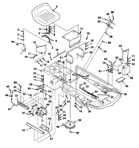 Frame Diagram and Parts List for HR1230E UT-32030 Homelite Lawn Mower