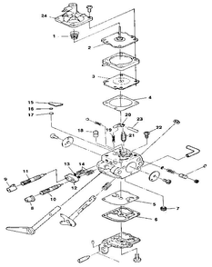 Carburetor Diagram and Parts List for 35224  Homelite Chainsaw
