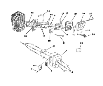 Carburetor - Muffler - Air Filter Diagram and Parts List for Z3800 UT-10781 Homelite Chainsaw